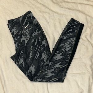 Nike Grey and Black Camo Leggings